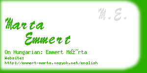 marta emmert business card